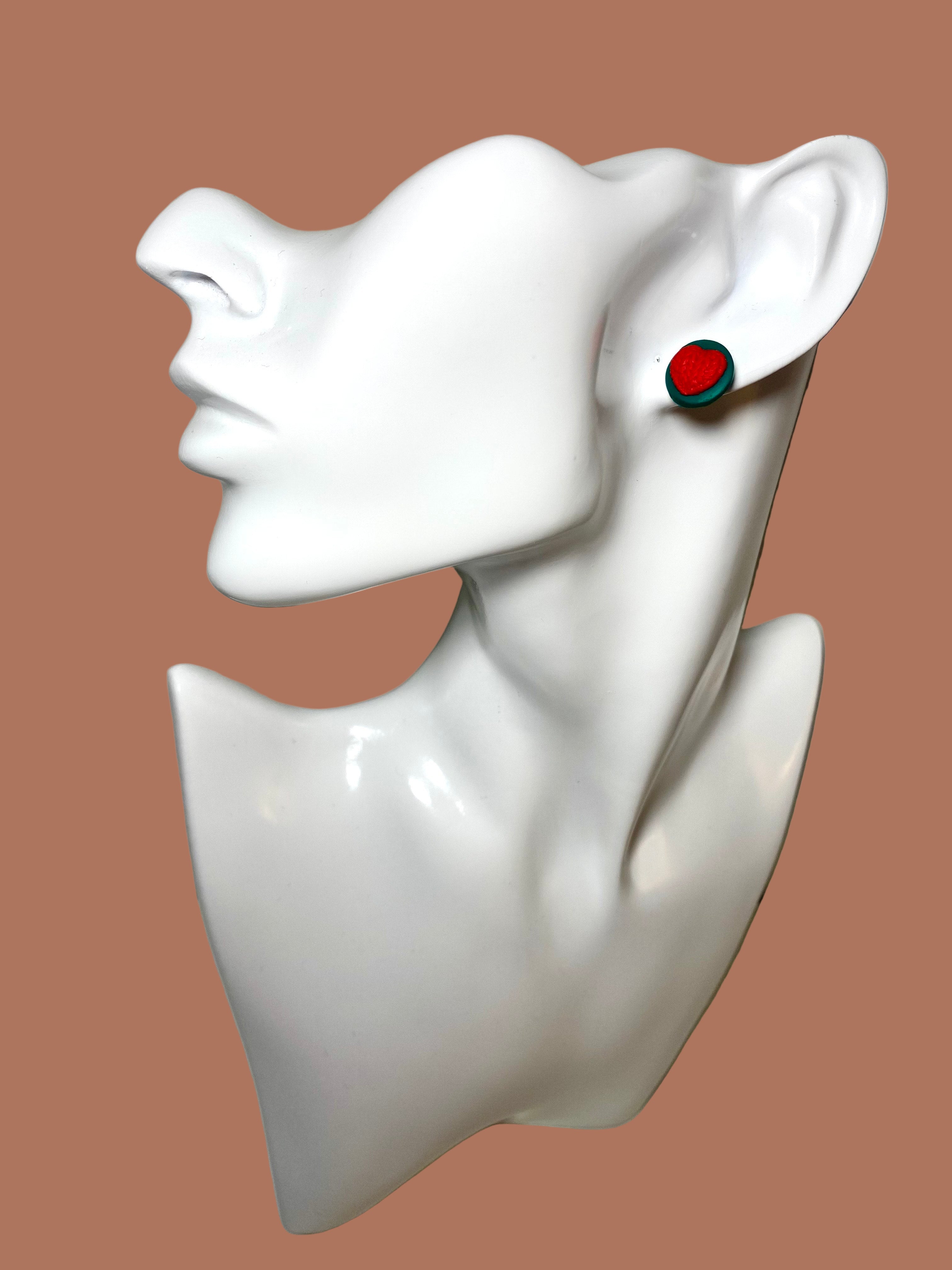 Christmas Heart Stud