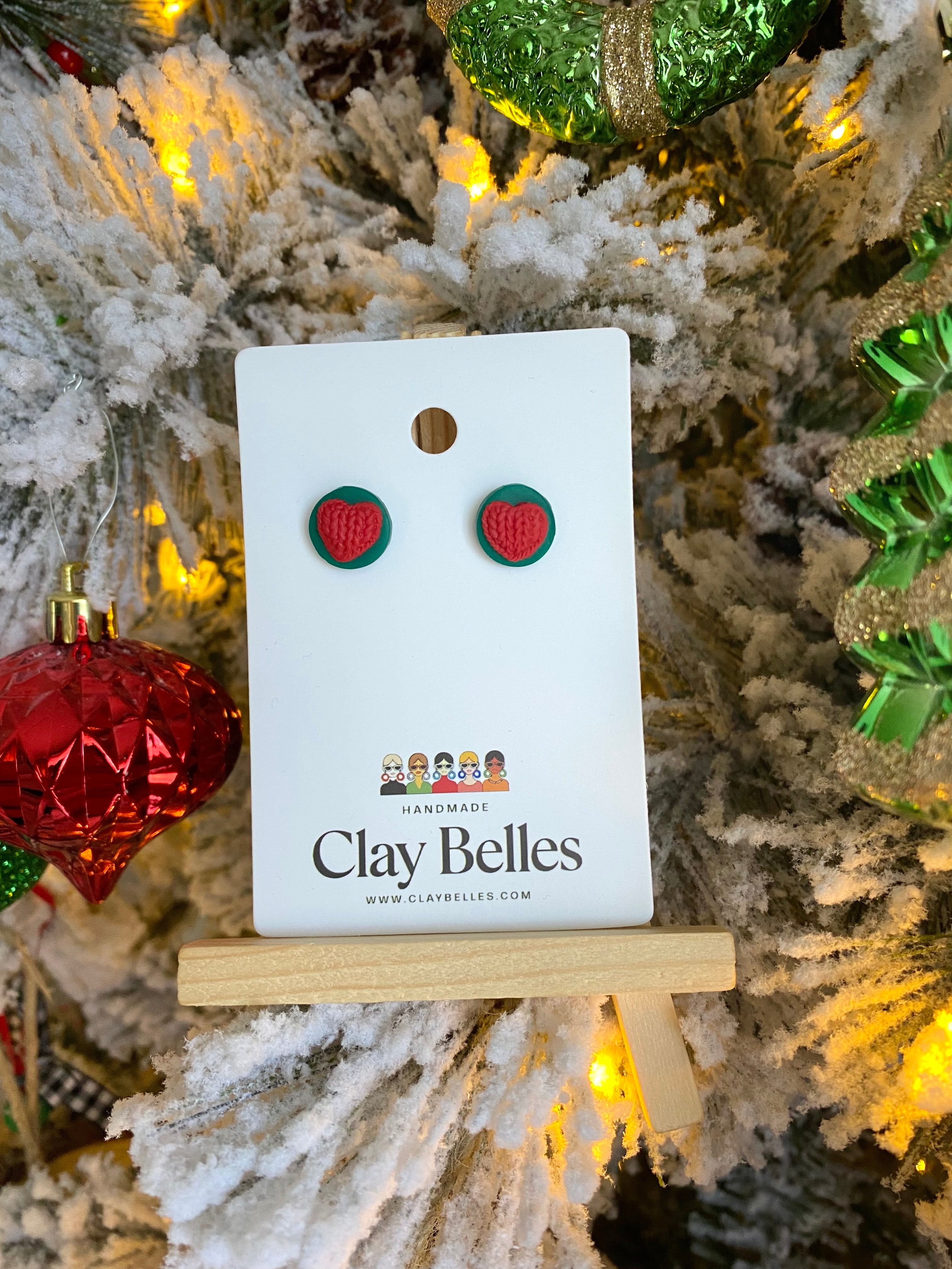 Christmas Heart Stud