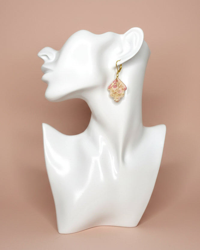Pink Leaf Terrazzo Dangle