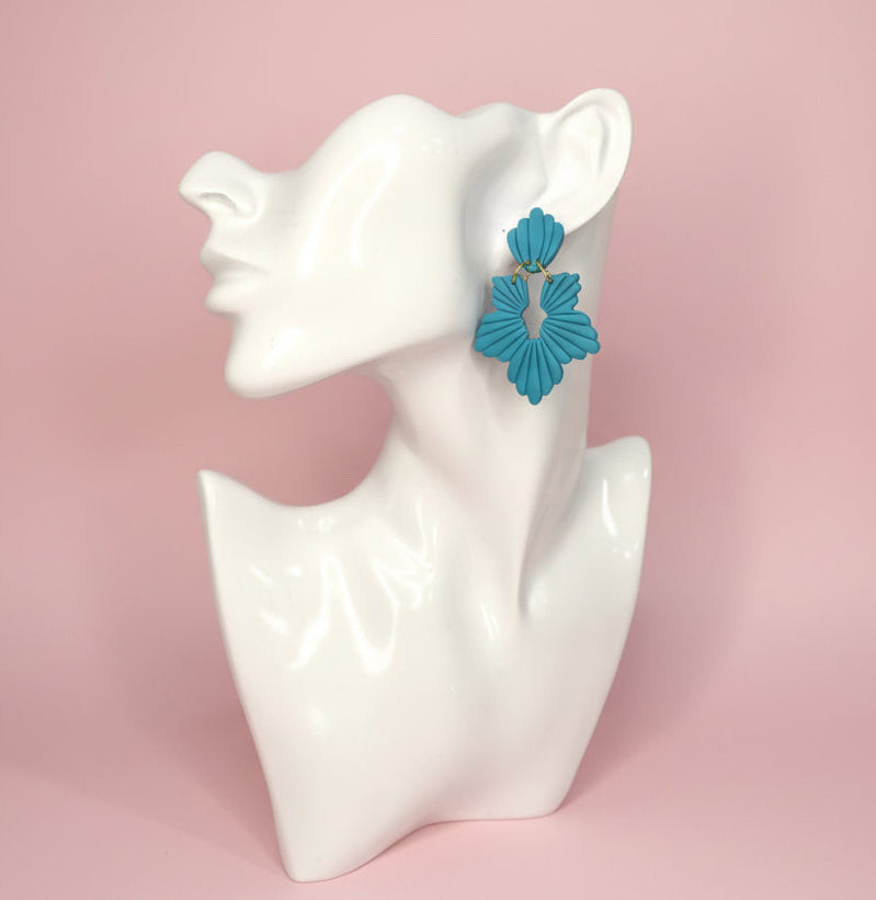 Flower Leaf Earring (Turquoise)