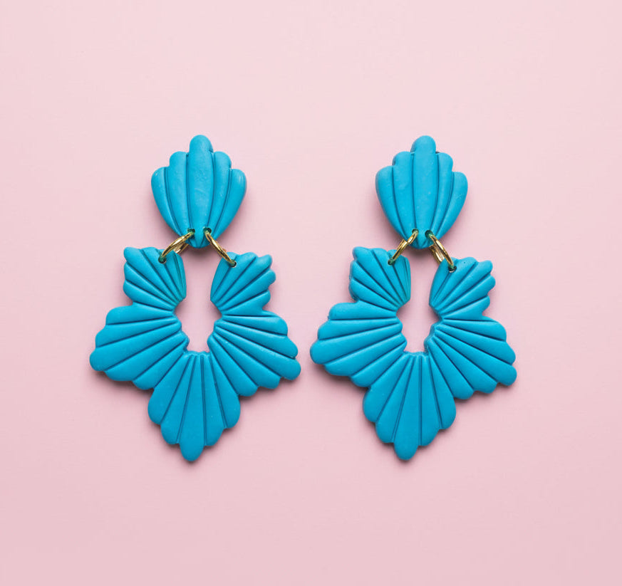 Flower Leaf Earring (Turquoise)