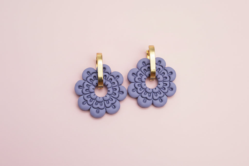 Flower Hoop Dangle (Thistle)