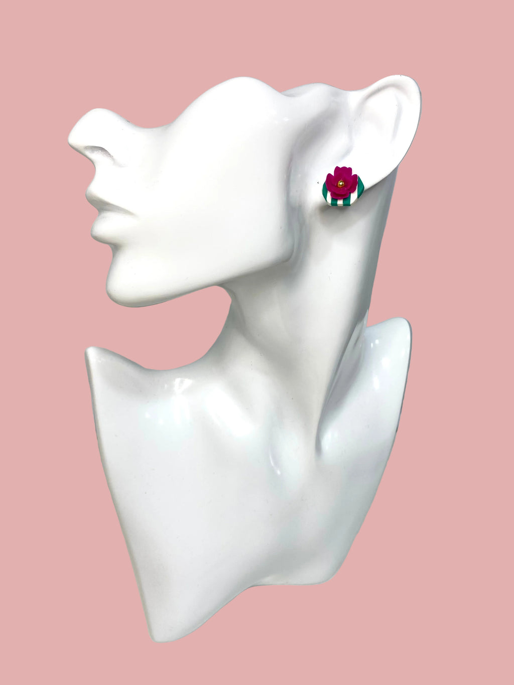 Fucshia Flower Stud