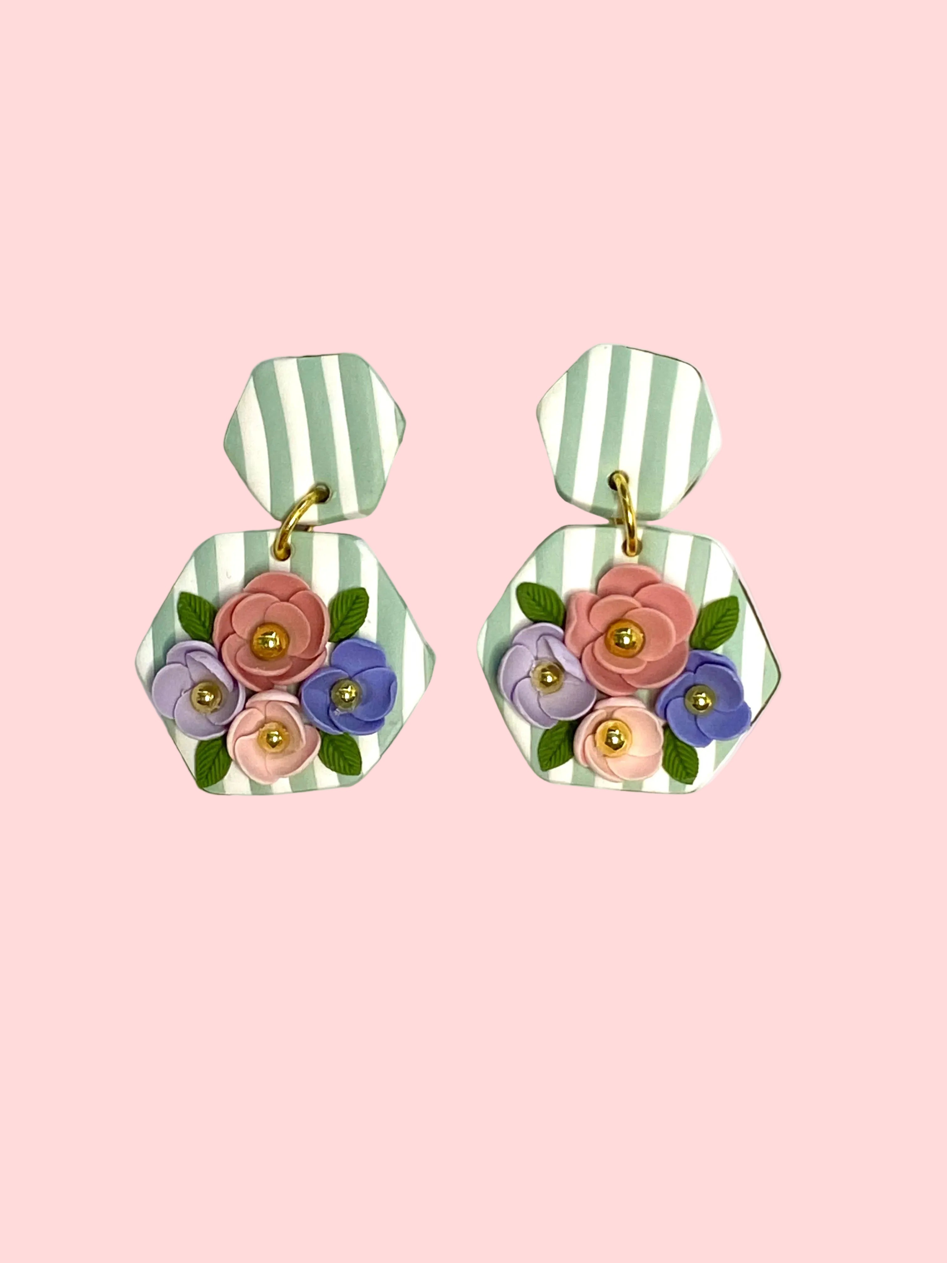 Floral and Stripes (Light Green)