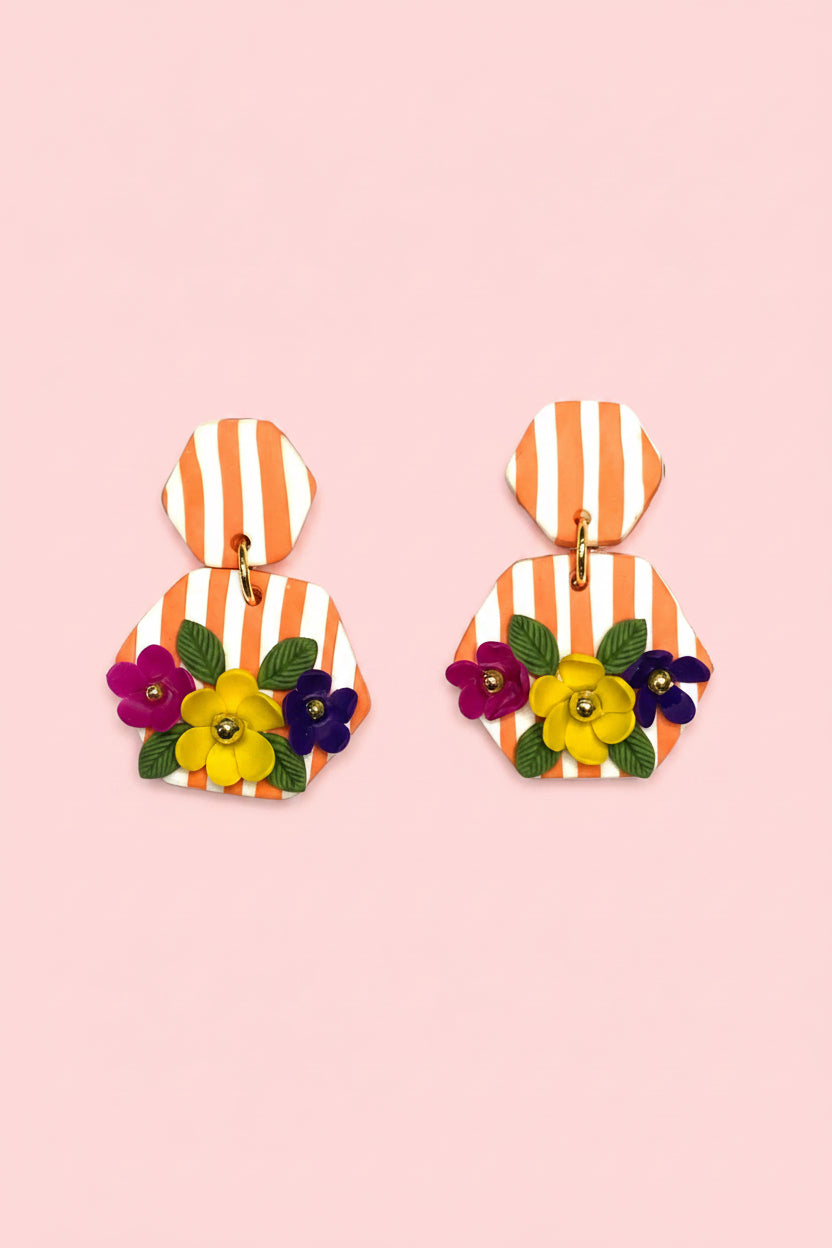 Stripes and Florals (Orange)
