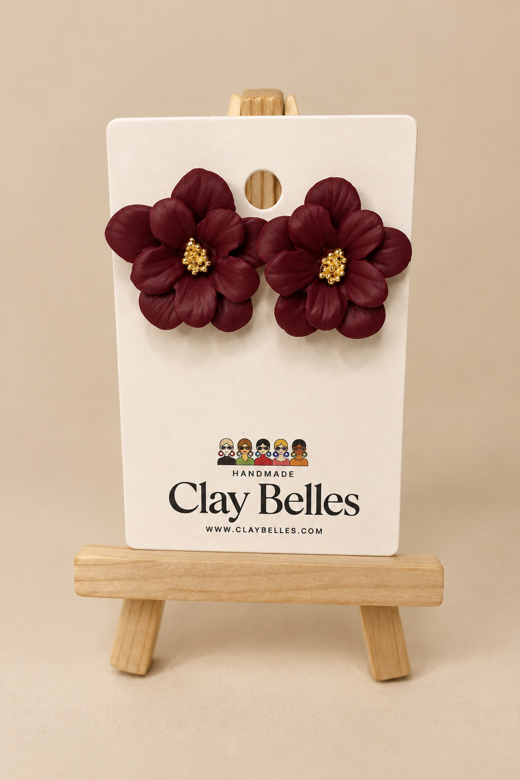 Crimson Flower Stud
