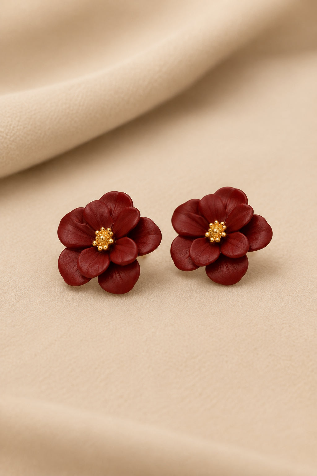 Crimson Flower Stud