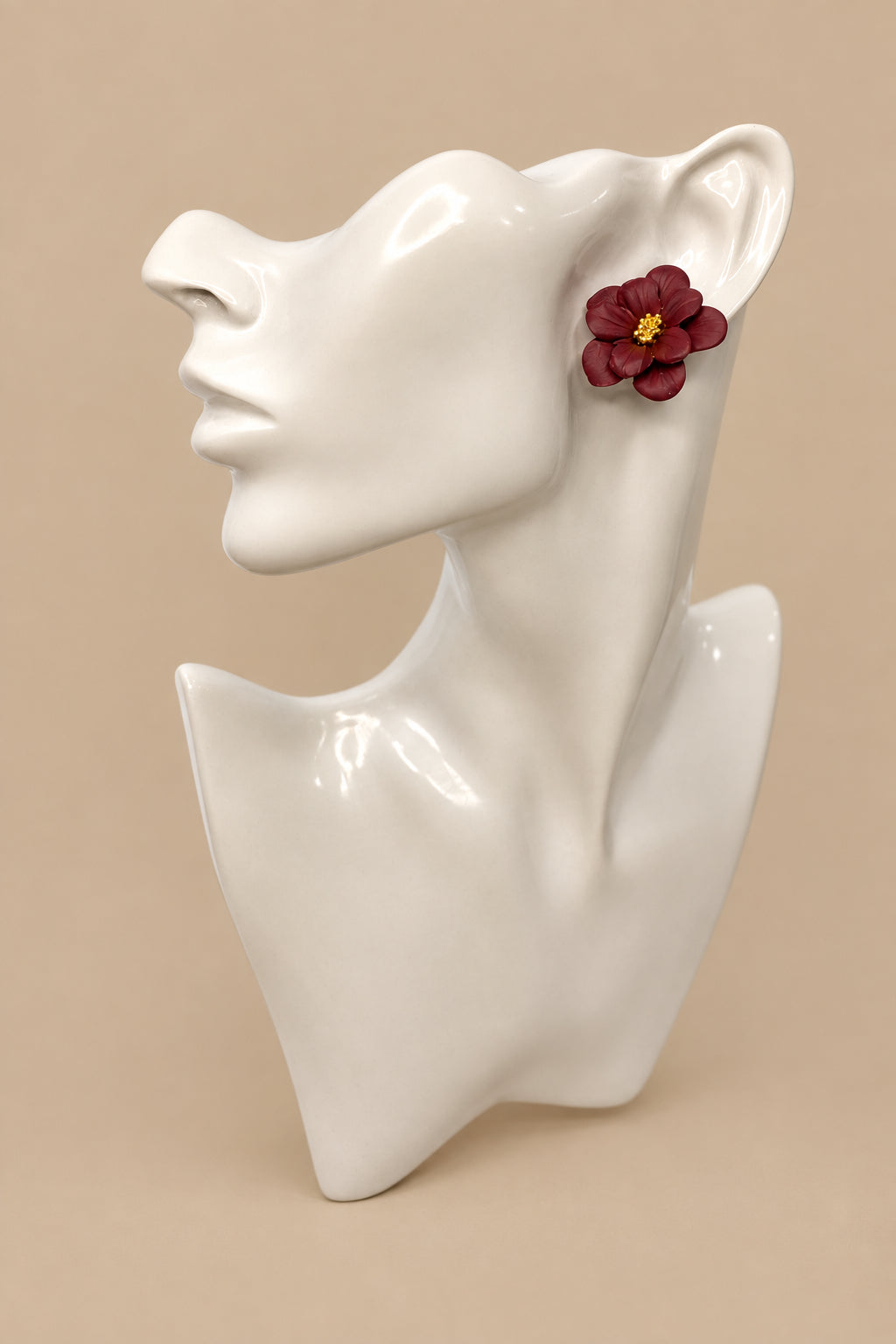 Crimson Flower Stud